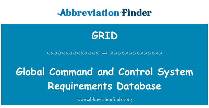 GRID: Globální velení a řízení systému požadavky na databáze