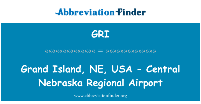 GRI: Grand Island, Güney, ABD - orta Nebraska Regional Airport
