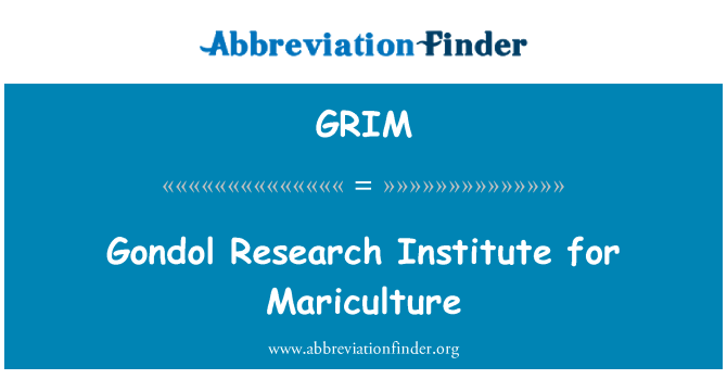 GRIM: Gondol Institutul de cercetare pentru Mariculture