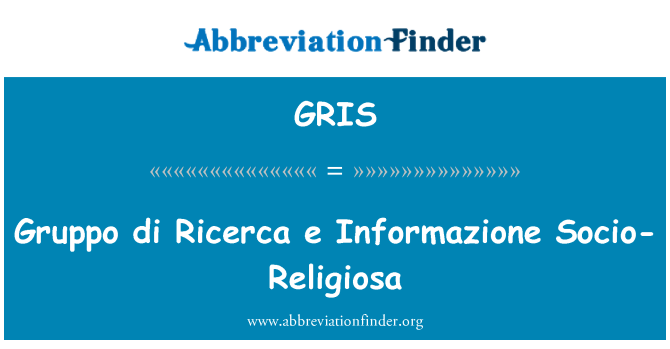 GRIS: Gruppo di Ricerca e Informazione sociāli-Religiosa
