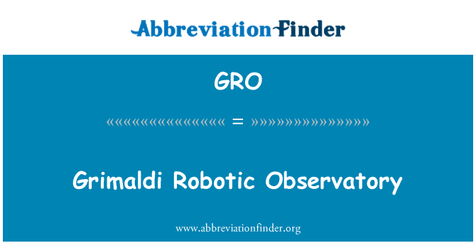 GRO: Grimaldi robotické observatoř