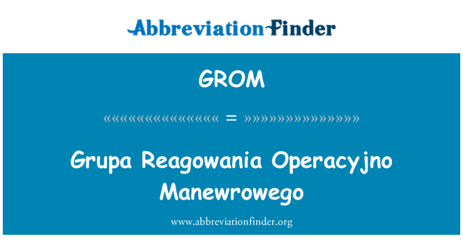 GROM: Grupa Reagowania Operacyjno-Manewrowego