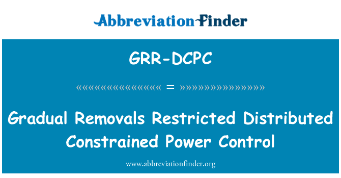 GRR-DCPC: Élimination progressive restreinte distribué contrainte Power Control