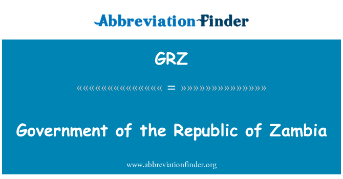 GRZ: Pemerintah Republik Zambia