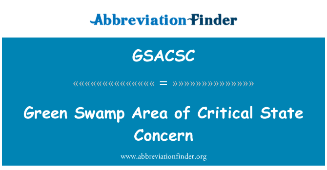 GSACSC: Iż-żona Swamp aħdar ta ' tħassib kritiku Stat