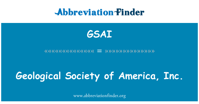 GSAI: Geological Society of America, Inc.