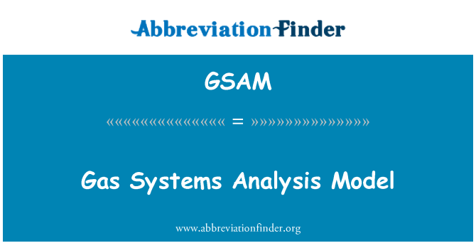 GSAM: Gas system analysmodell