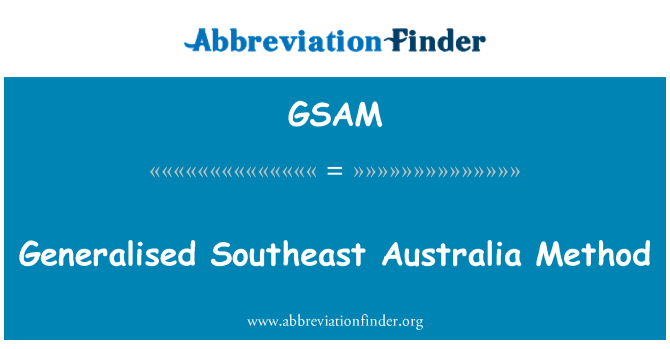 GSAM: Generell sydöstra Australien metod