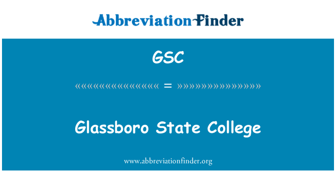 GSC: Κρατικό Glassboro κολλέγιο