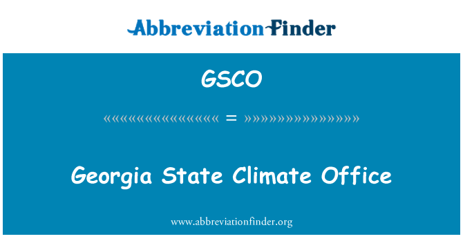GSCO: Georgia State Climate Office