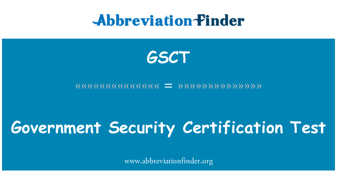 GSCT: Government Security Certification Test