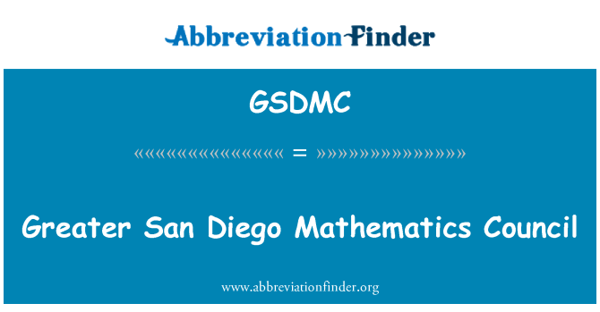 GSDMC: 更大的 San Diego 数学理事会