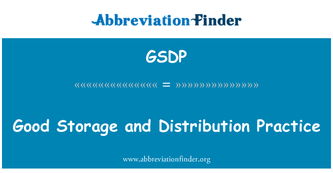 GSDP: Buona conservazione e distribuzione pratica