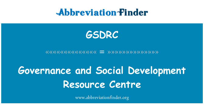 GSDRC: اسلوبِ حکمرانی اور سماجی ترقی ریسورس سینٹر