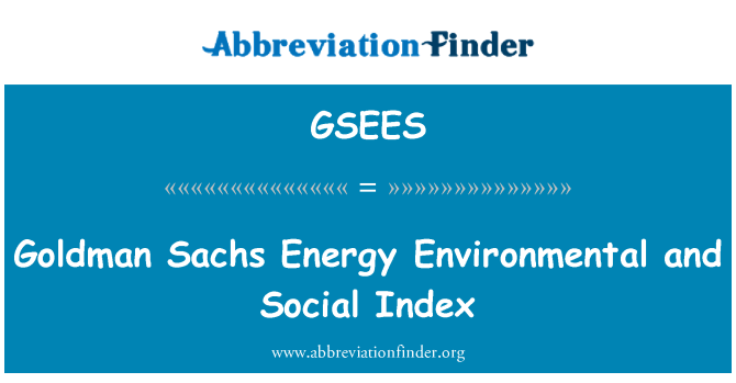 GSEES: 高盛能源環境和社會指數