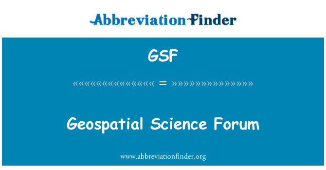 GSF: Forum Sains geospatial