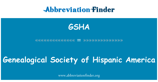 GSHA: Genealogická společnost hispánské Ameriky