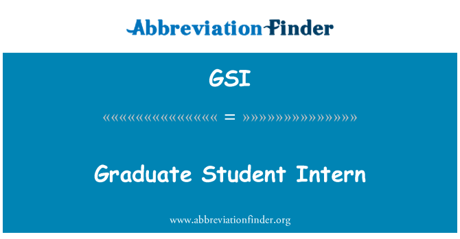 GSI: Postgraduální Student Intern
