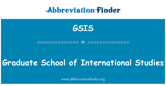 GSIS: Gradye lekòl de etid entènasyonal yo