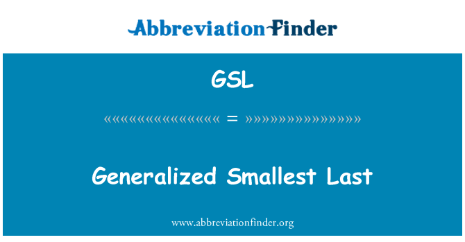 GSL: Generalisert minste siste