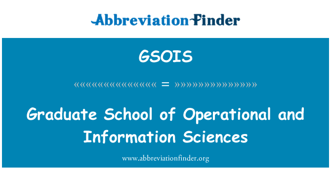 GSOIS: Operasyonel Enstitüsü ve bilgi Bilimleri