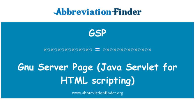 GSP: Stránka serveru GNU (Java Servlet skriptování HTML)