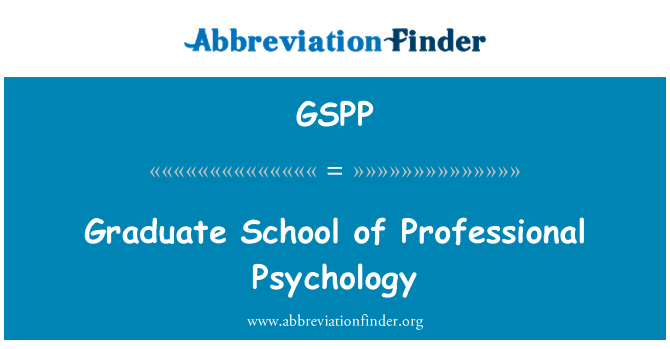 GSPP: Graduate School of ammatillisten psykologia