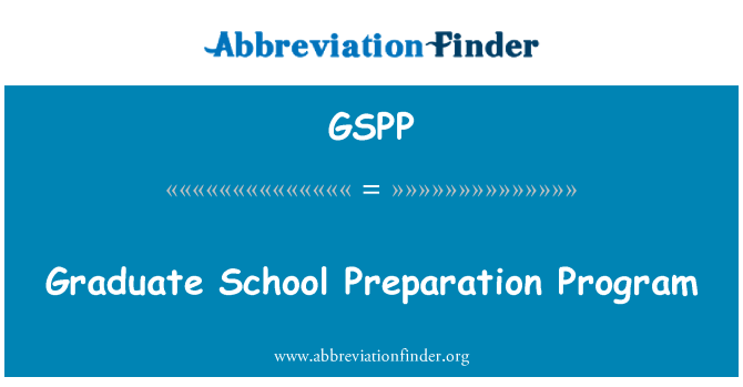 GSPP: Graduate School pripravi Program