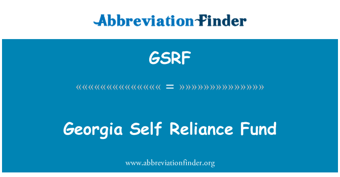 GSRF: Fondo di Georgia Self Reliance