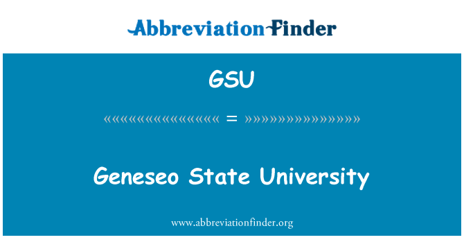 GSU: Geneseo State University