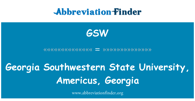 GSW: Georgia Southwestern State University, Americus, Georgia