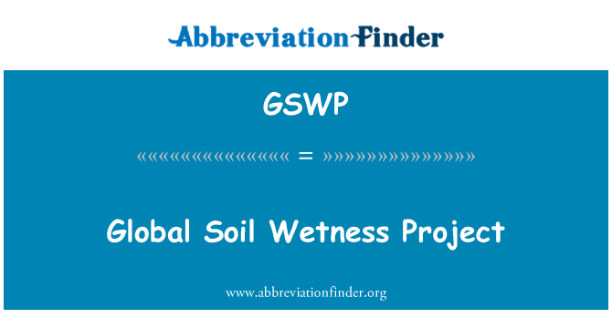GSWP: Globalno tal mokroto projekt