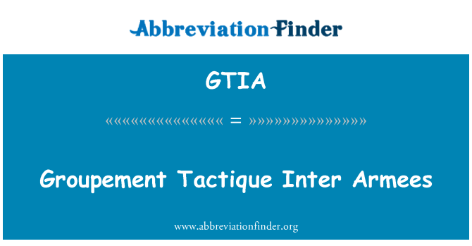 GTIA: Groupement Tactique Inter Armees