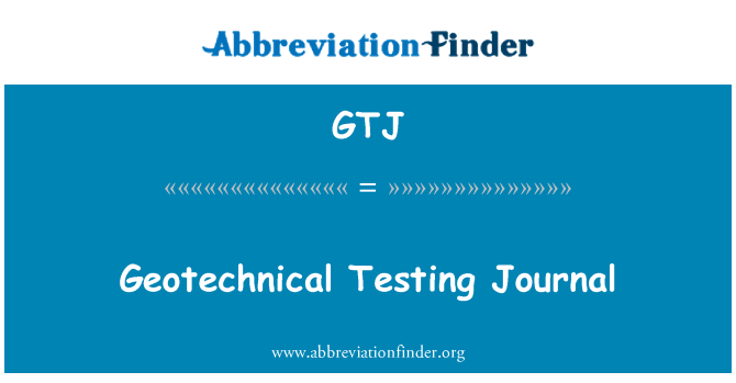 GTJ: Ġurnal ittestjar ġeoteknika