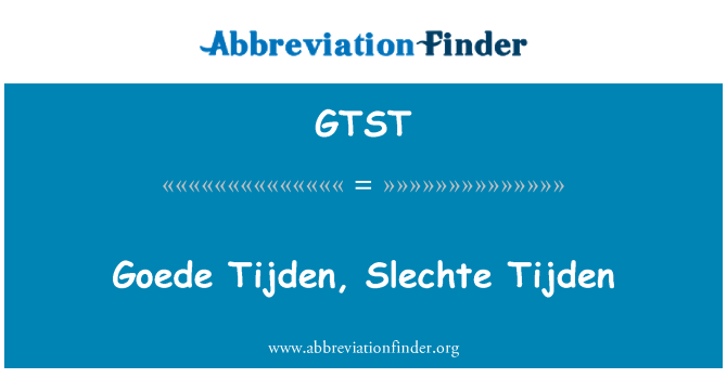 GTST: Goede Tijden, Slechte Tijden