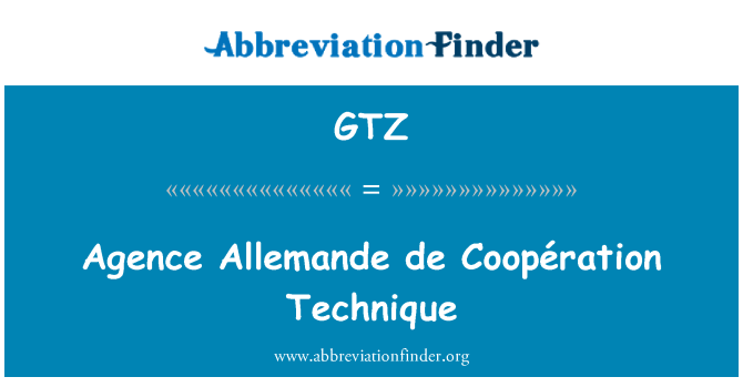 GTZ: Agence Allemande de Coopération teknikk