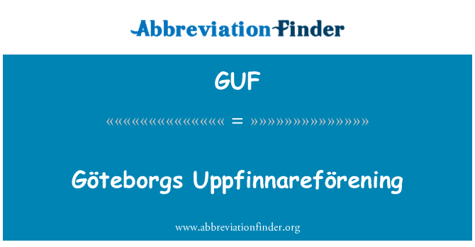 GUF: Göteborgs Uppfinnareförening
