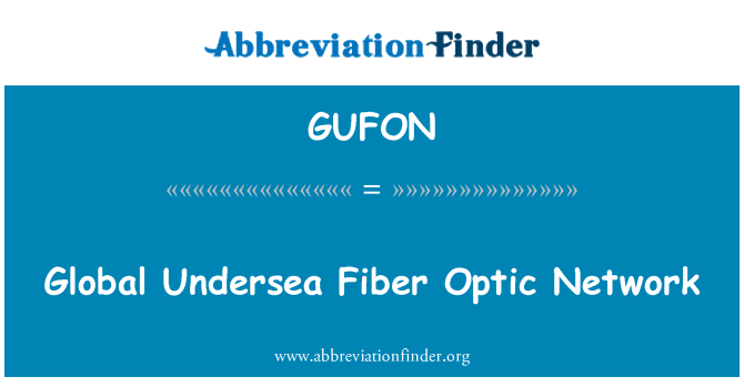 GUFON: Globala undervattenskabeln Fiber fiberoptiska nät