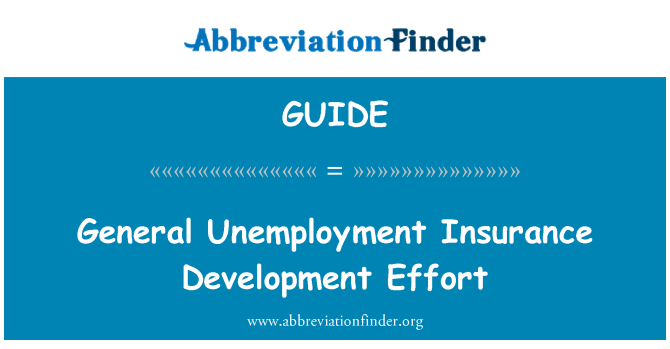 GUIDE: General Unemployment Insurance Development Effort