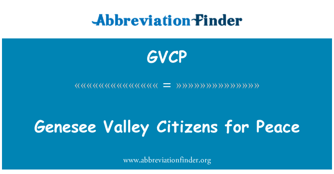 GVCP: Genesee Valley borgere for fred