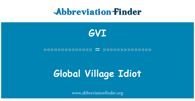 GVI: 地球村的白癡
