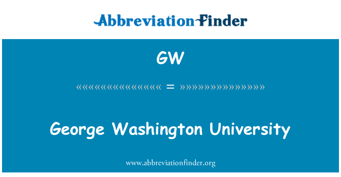 GW: George Washington University