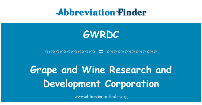 GWRDC: العنب والنبيذ مؤسسة التنمية والبحوث
