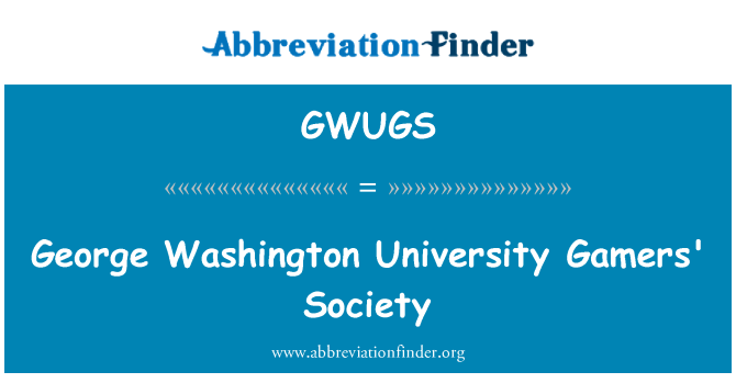 GWUGS: 乔治 · 华盛顿大学玩家社会