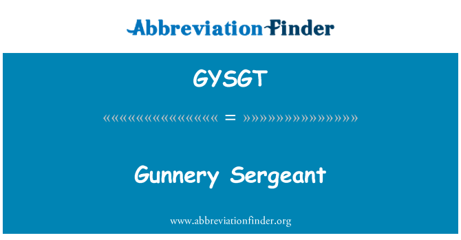 GYSGT: तोपखाना सार्जेंट