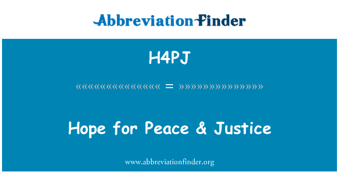 H4PJ: Надежда за мир & правосъдие