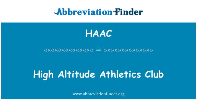 HAAC: High Altitude Athletics Club