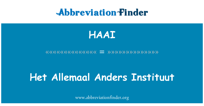HAAI: הט Allemaal אנדרס Instituut