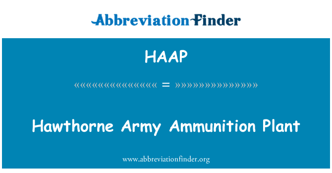 HAAP: Hawthorne-Armee-Munition-Anlage