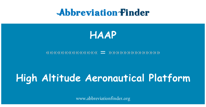 HAAP: 高空航空平台